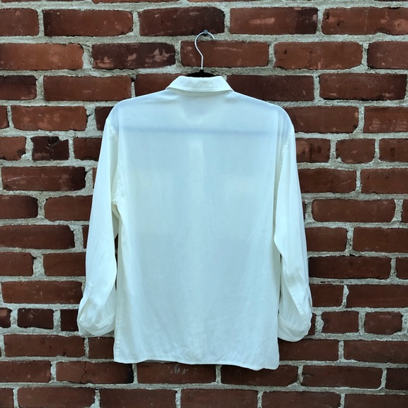 Designer VTG LANVIN Classic White Button Blouse - Picture 2 of 8